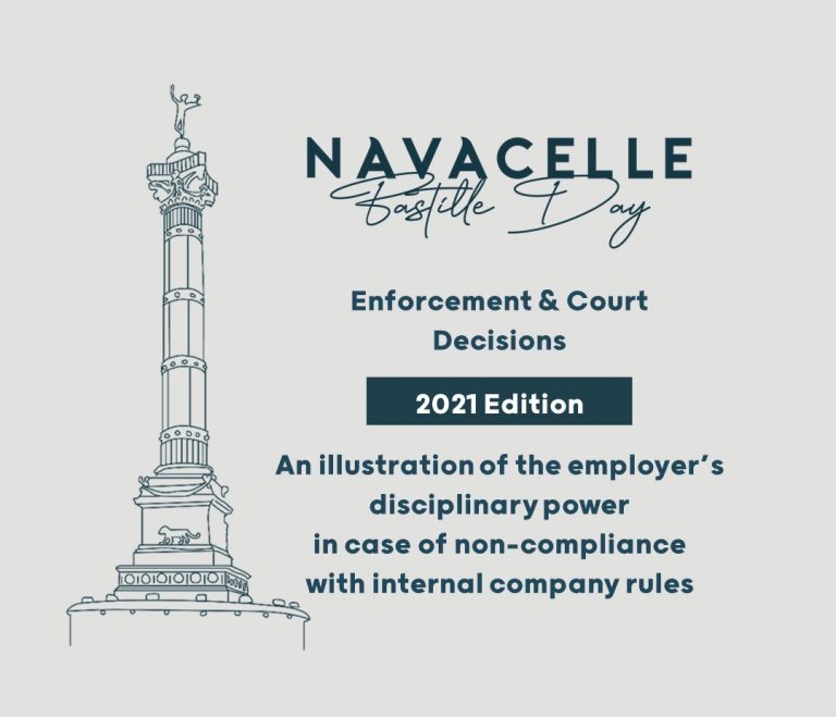 An illustration of the employer's disciplinary power in case of non-compliance with internal company rules