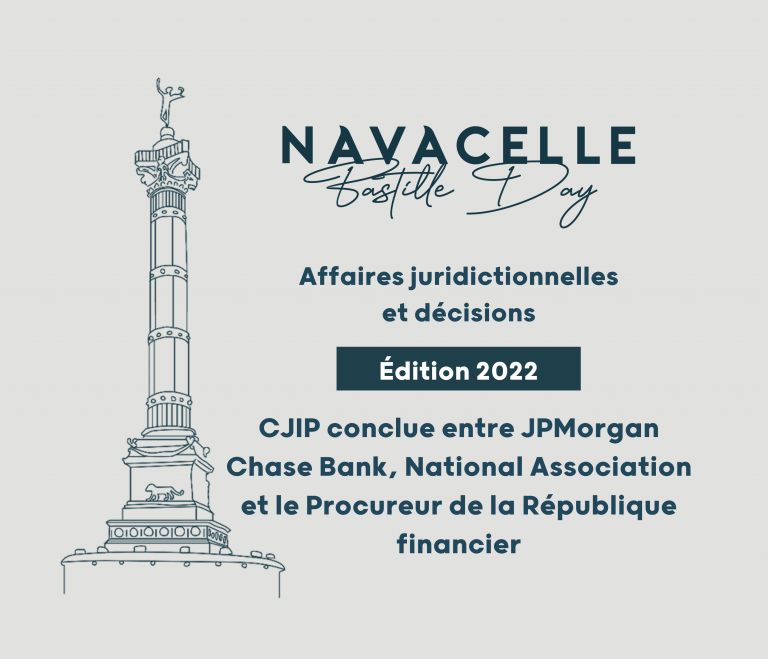 CJIP conclue entre JPMorgan Chase Bank, National Association et le Procureur de la République financier